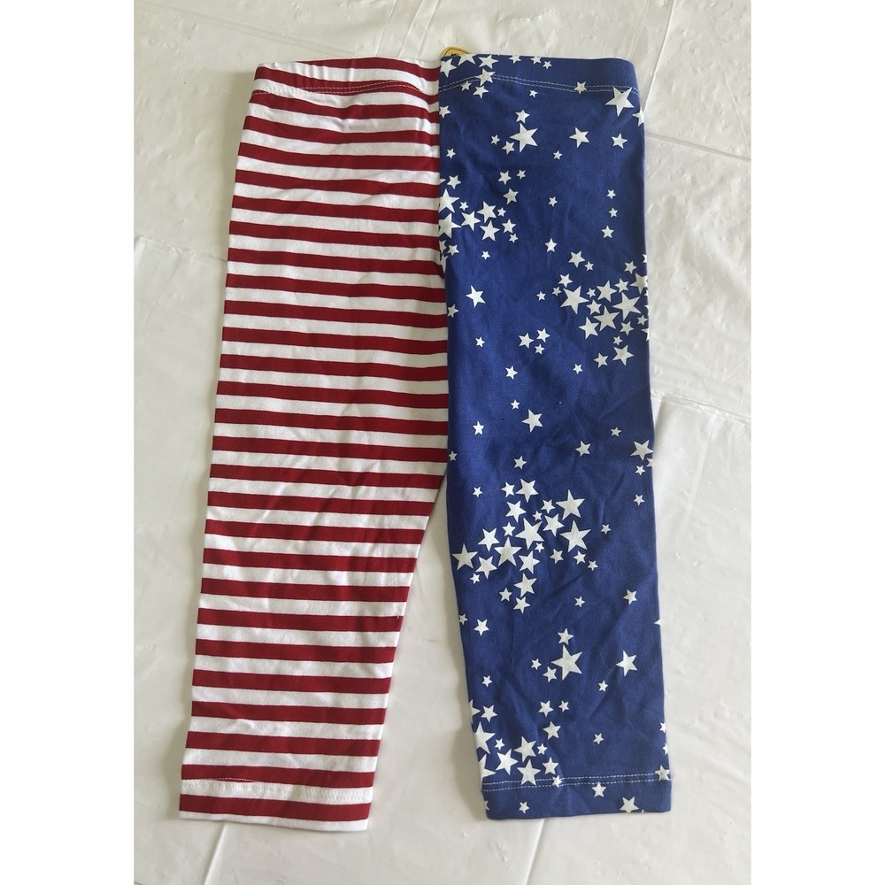 Cat & Jack Patriotic Stripes And Stars Little Girls Pants Sise XS (4/5)